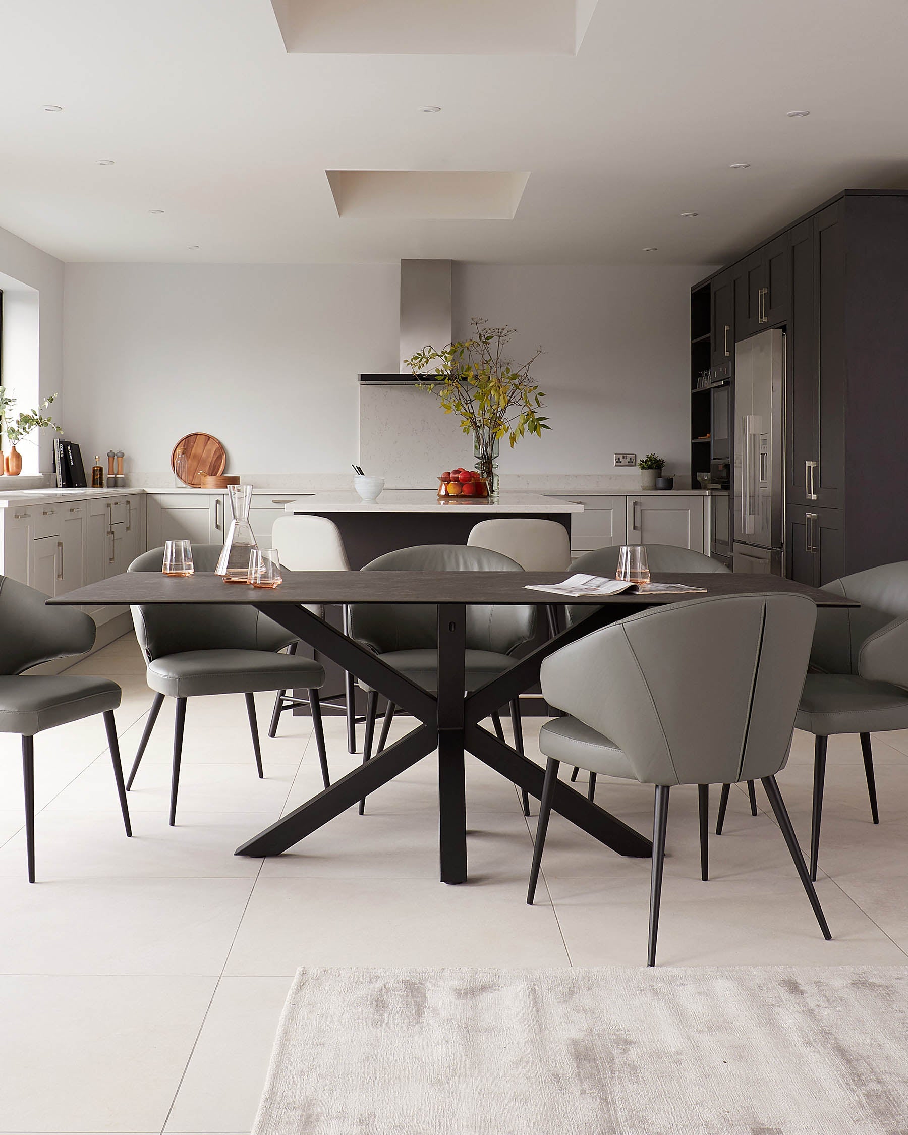 Riley Dark Grey Ceramic 8 Seater Dining Table