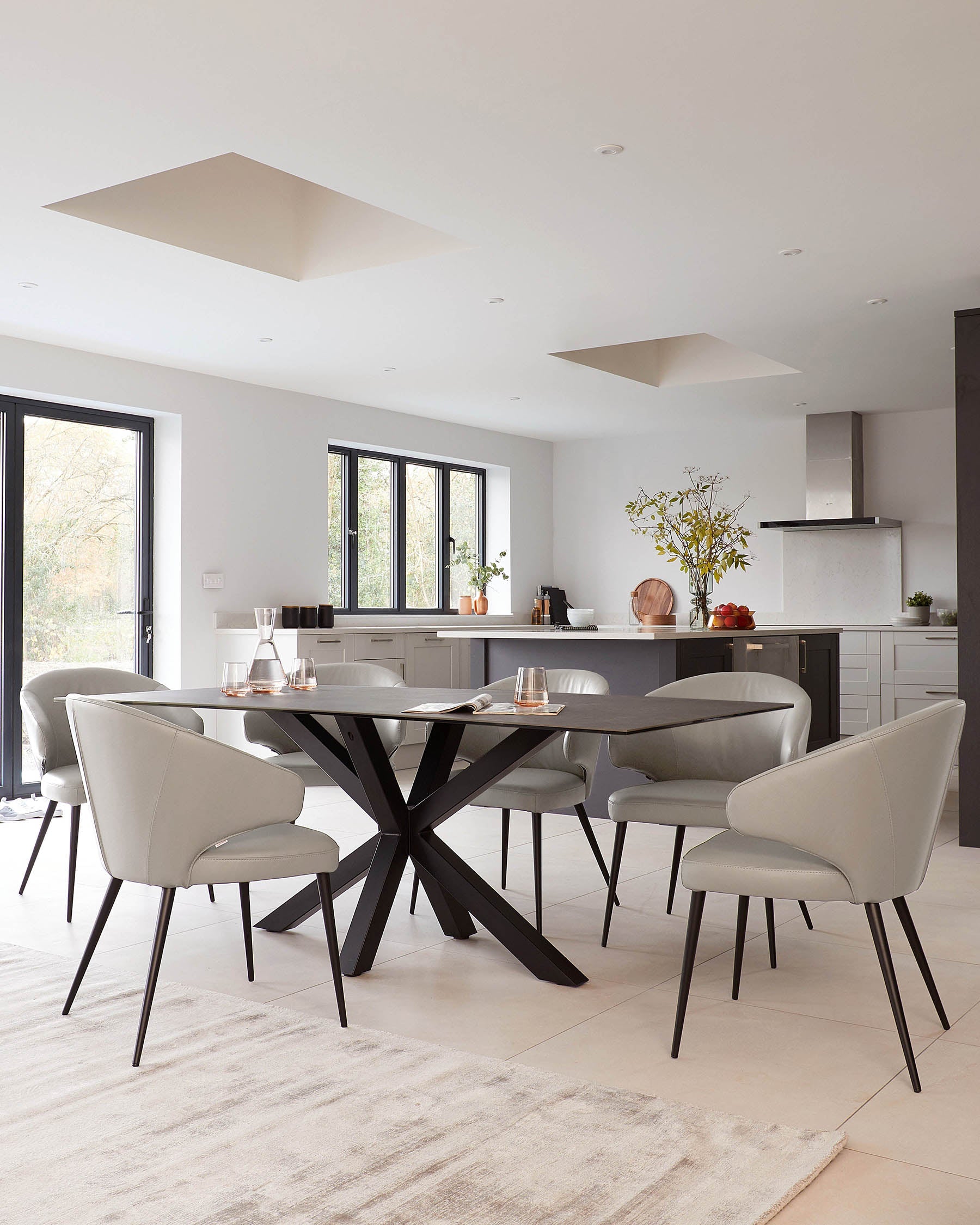Riley Dark Grey Ceramic 8 Seater Dining Table