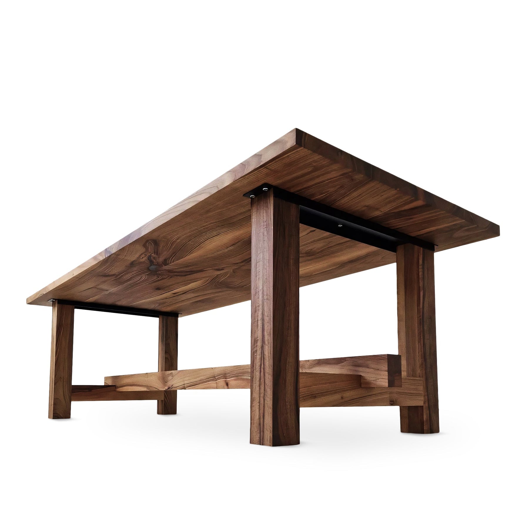 Rustic Extendable Dining Table in Solid Walnut