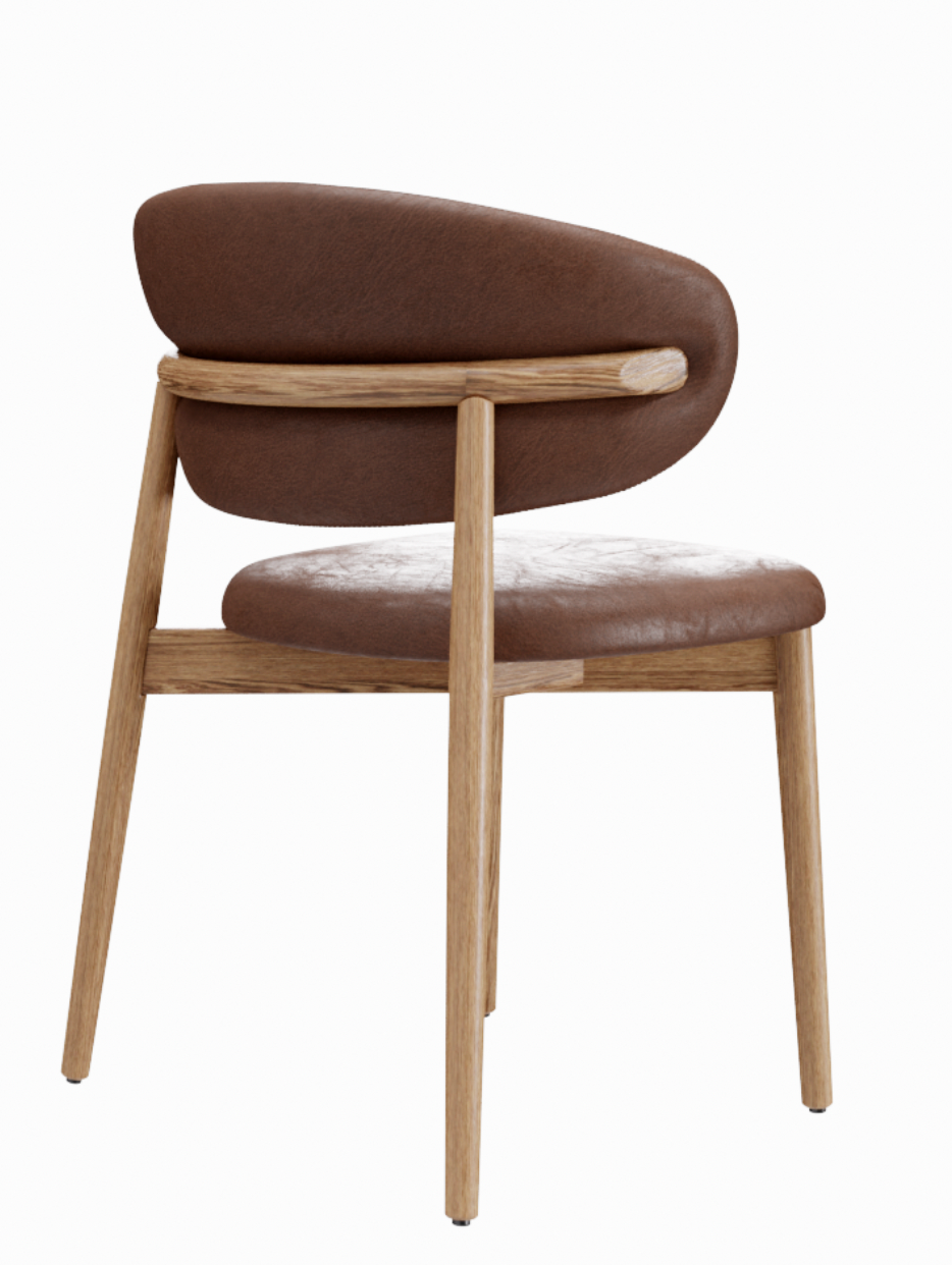 Ella Walnut Dining Chair Leather