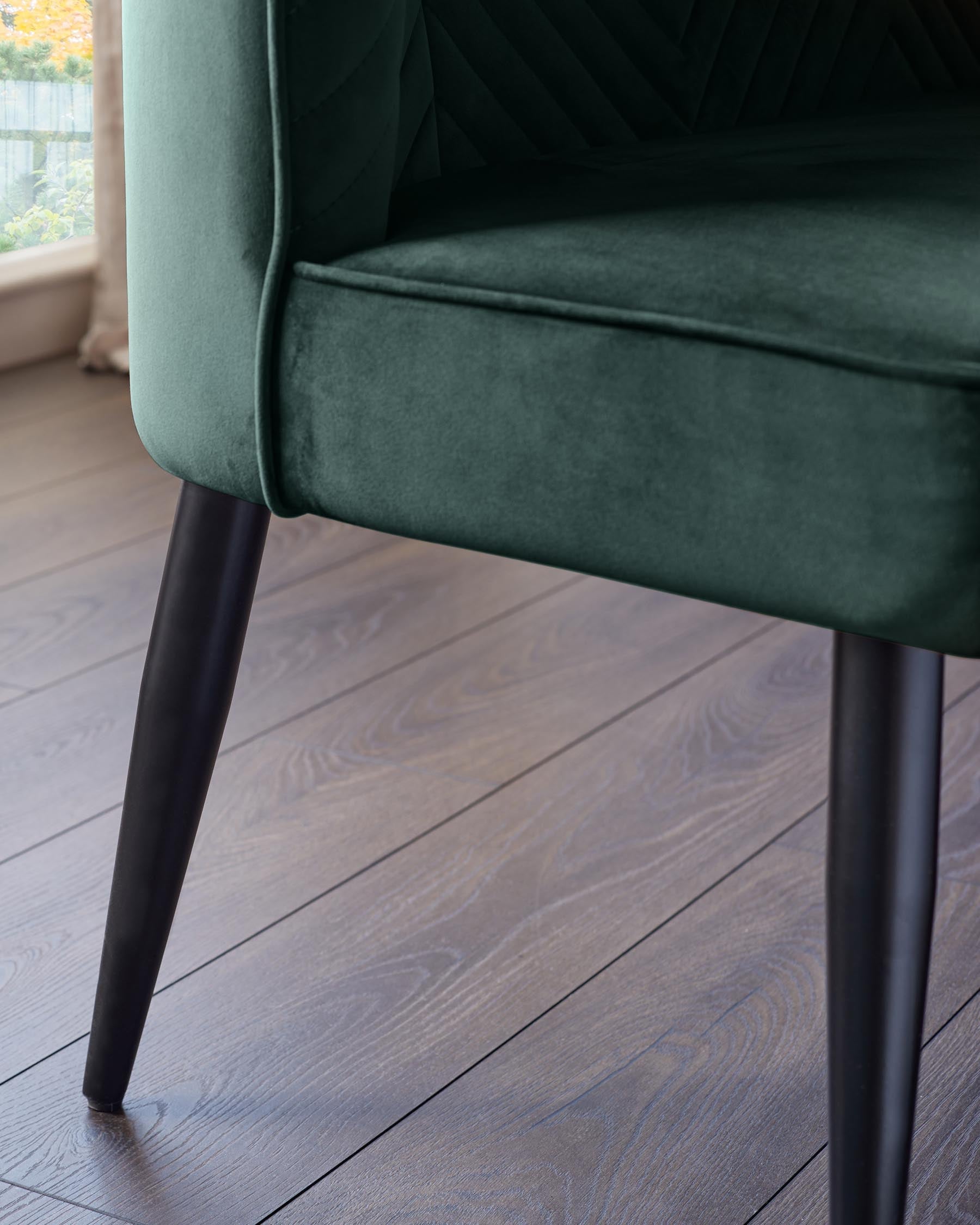 Serena dark green velvet 3 seater dining bench
