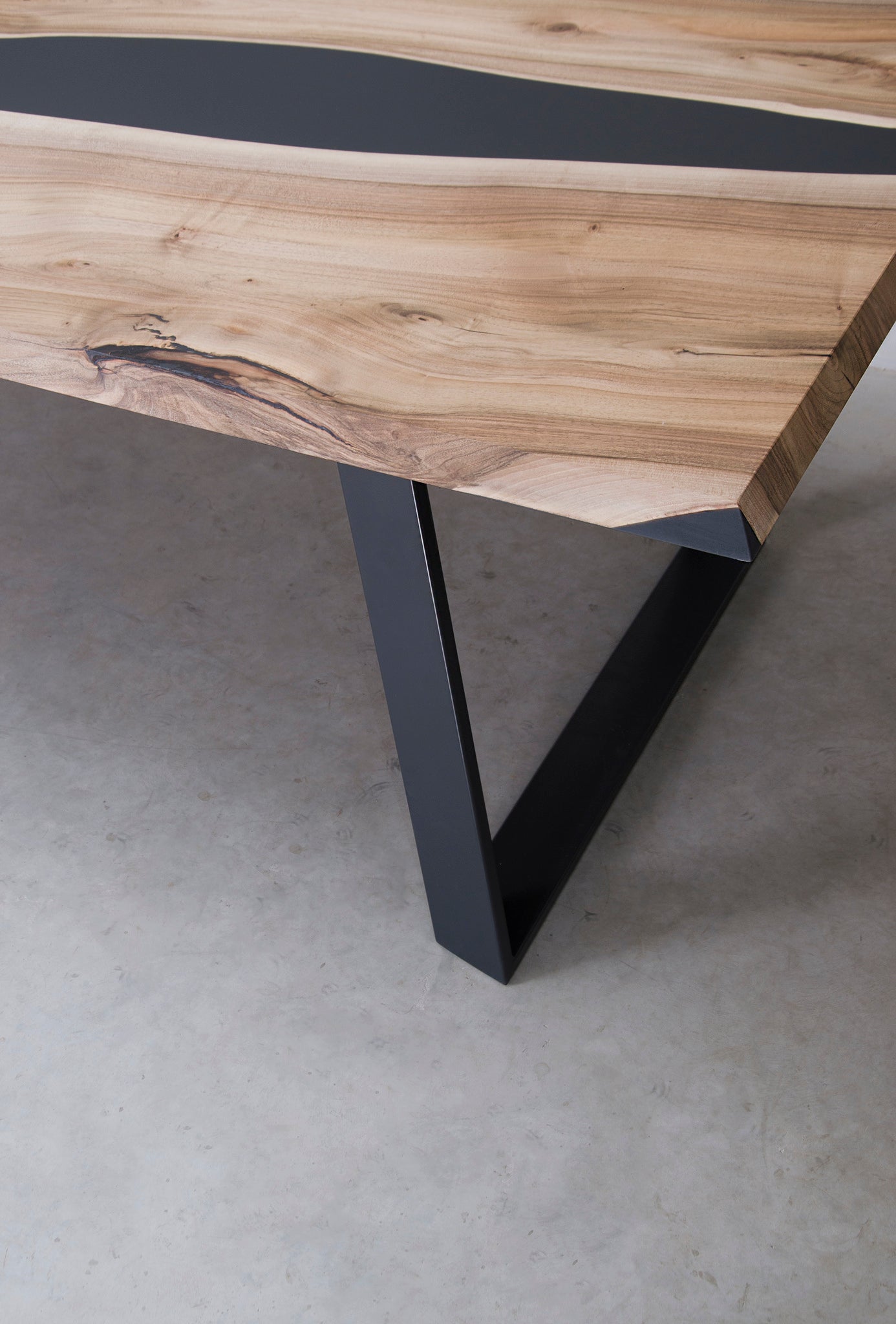 Wabi Black Epoxy Walnut Table