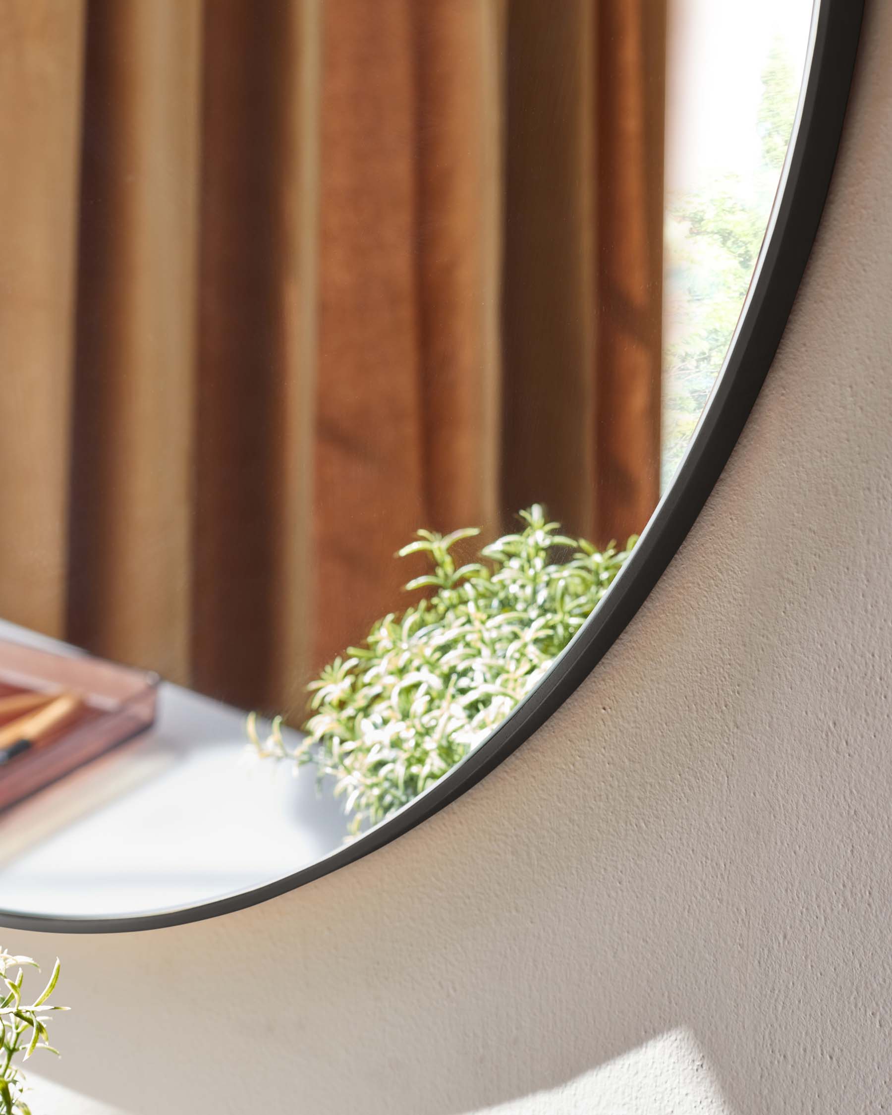 Tait Large Round Wall Mirror Black