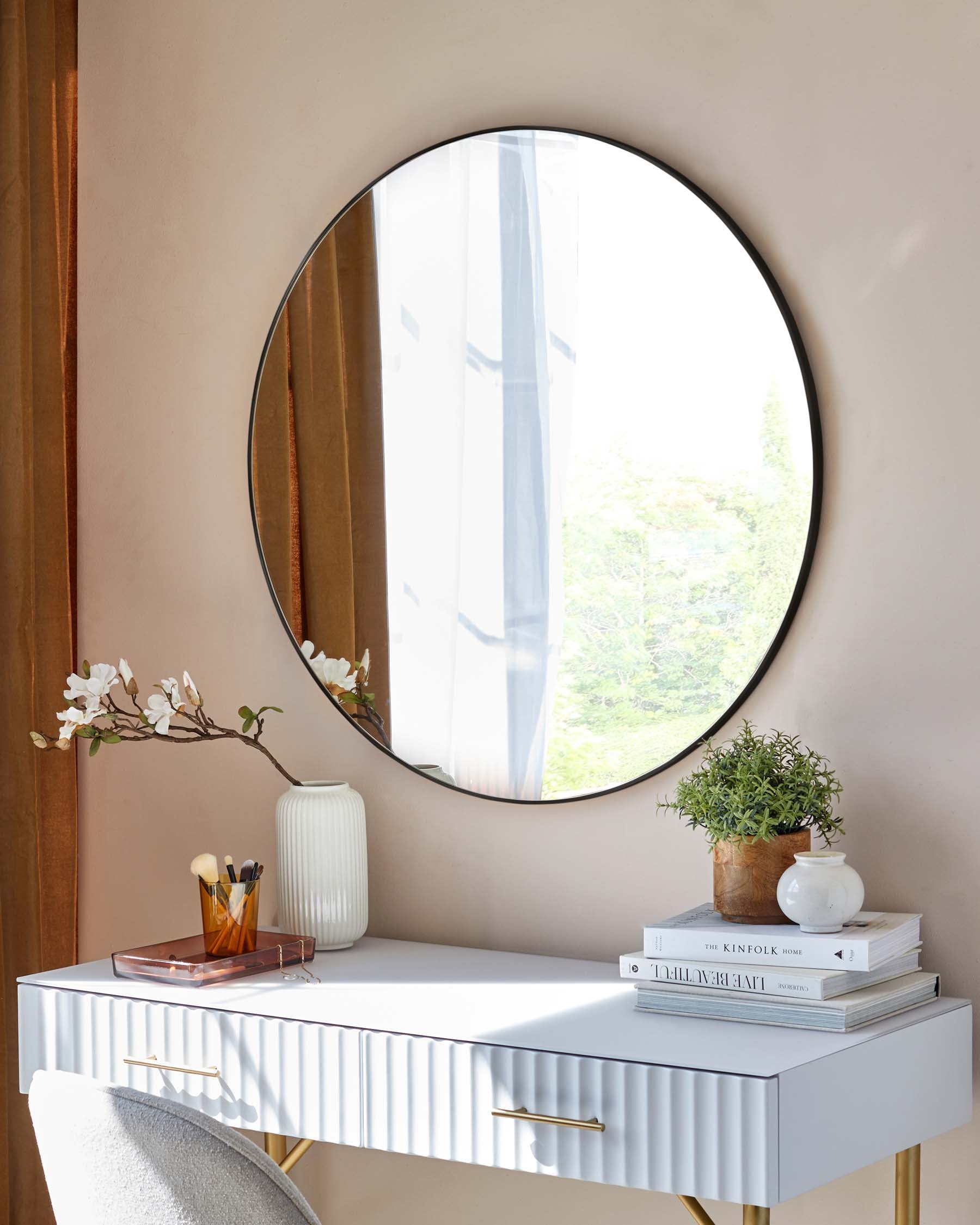 Tait Large Round Wall Mirror Black