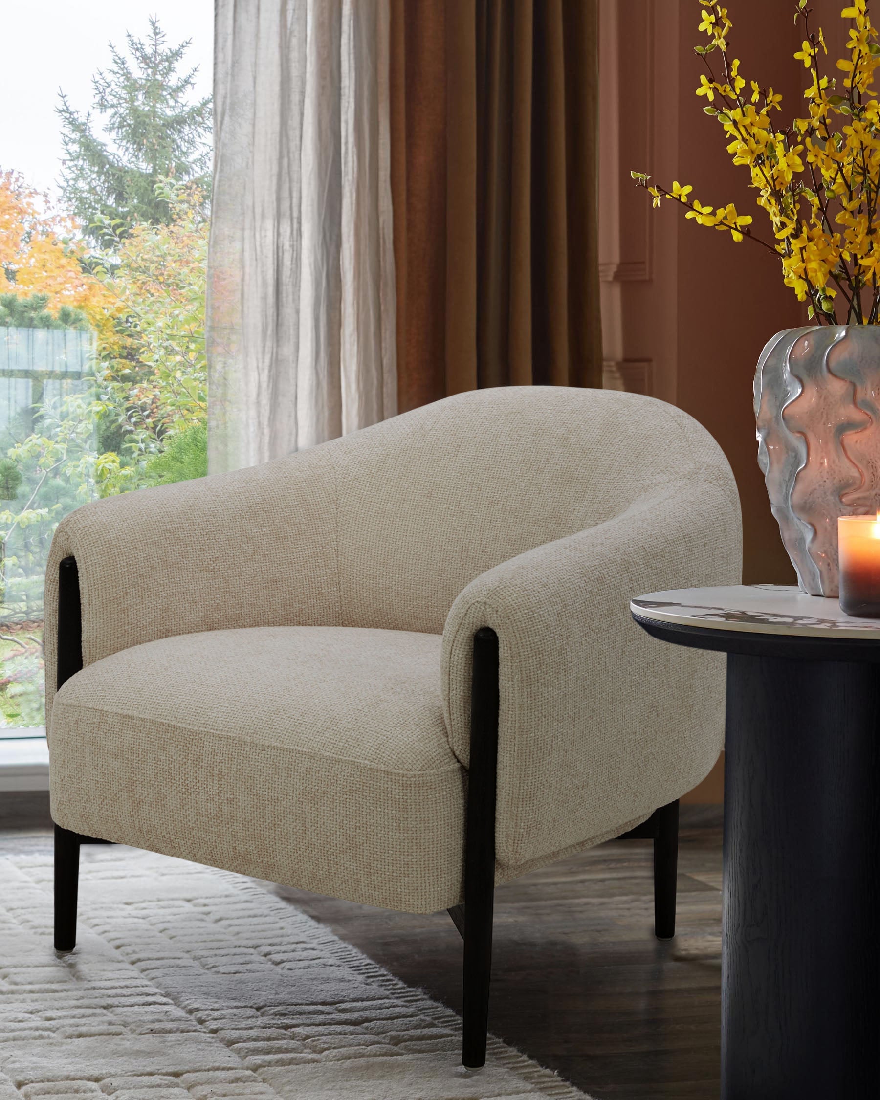 Tristan natural fabric accent chair