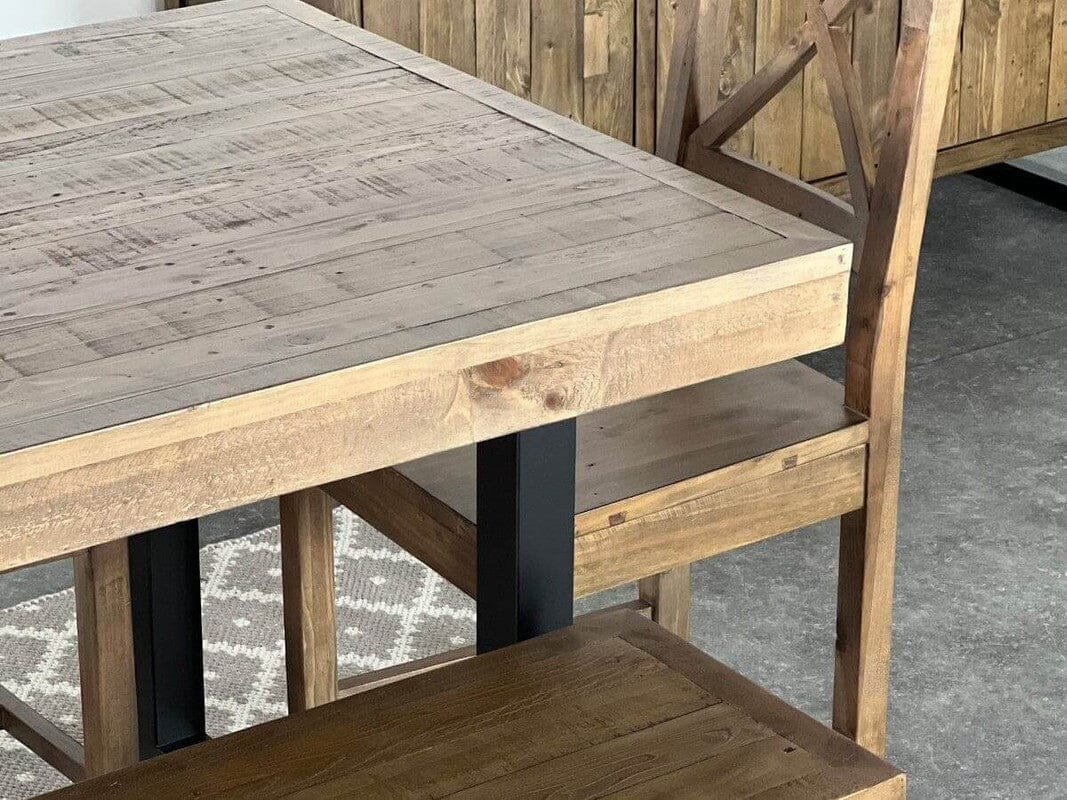 Brooklyn Fixed Top Dining Table & Black Bogart Dining Chairs