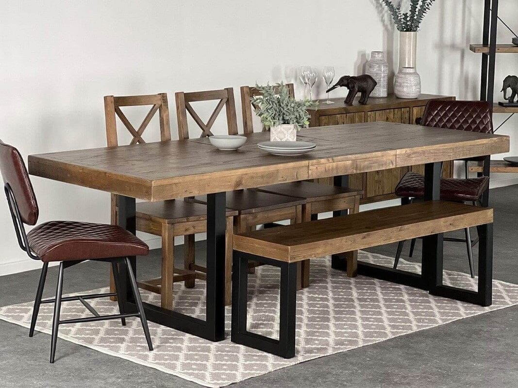 Brooklyn Extendable Dining Table (180cm - 240cm) & Dining Bench