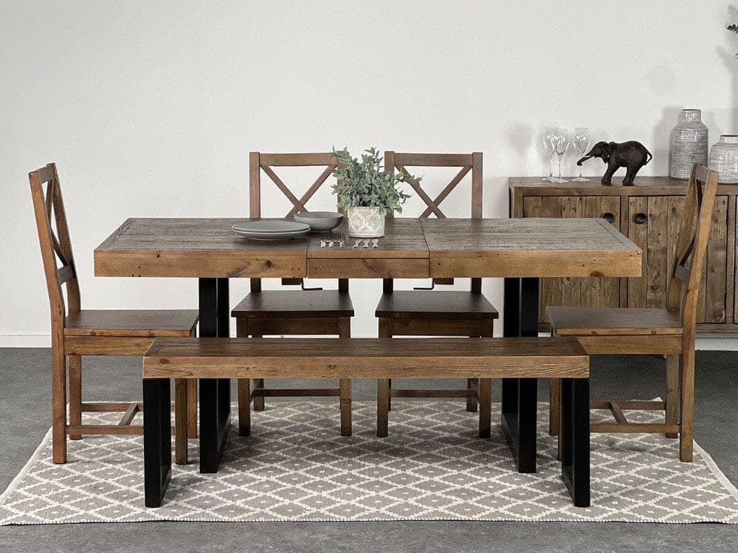 Brooklyn Extendable Dining Table (140cm - 180cm) & Dining Bench