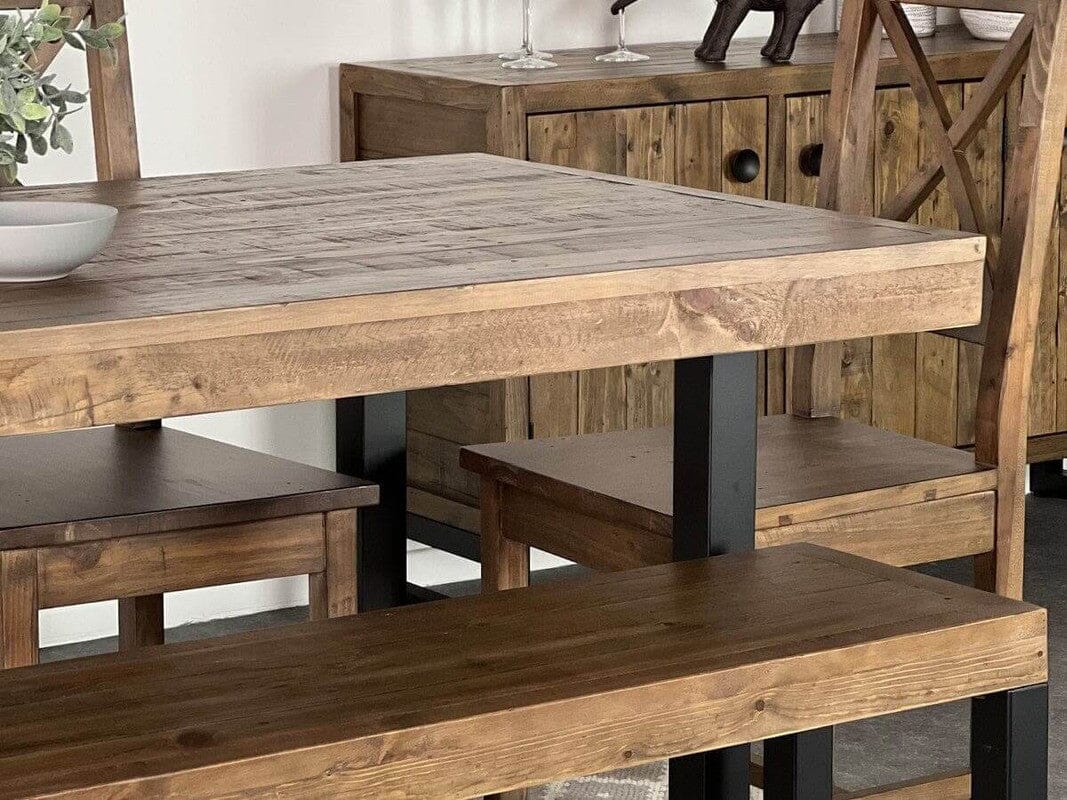 Brooklyn Fixed Top Dining Table & Dining Bench