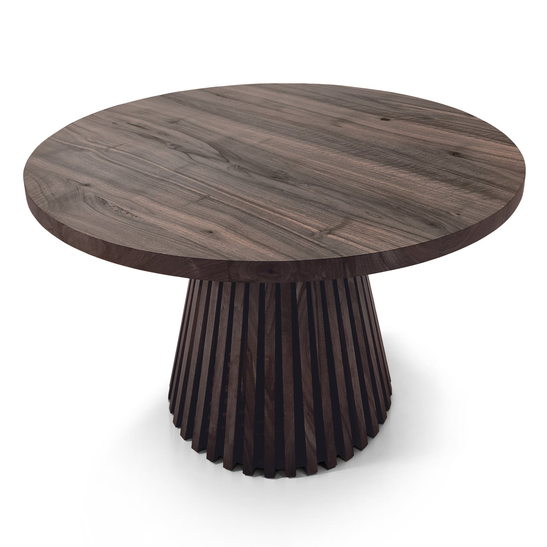 Vivien Round Extendable Dining Table in Charcoal Walnut