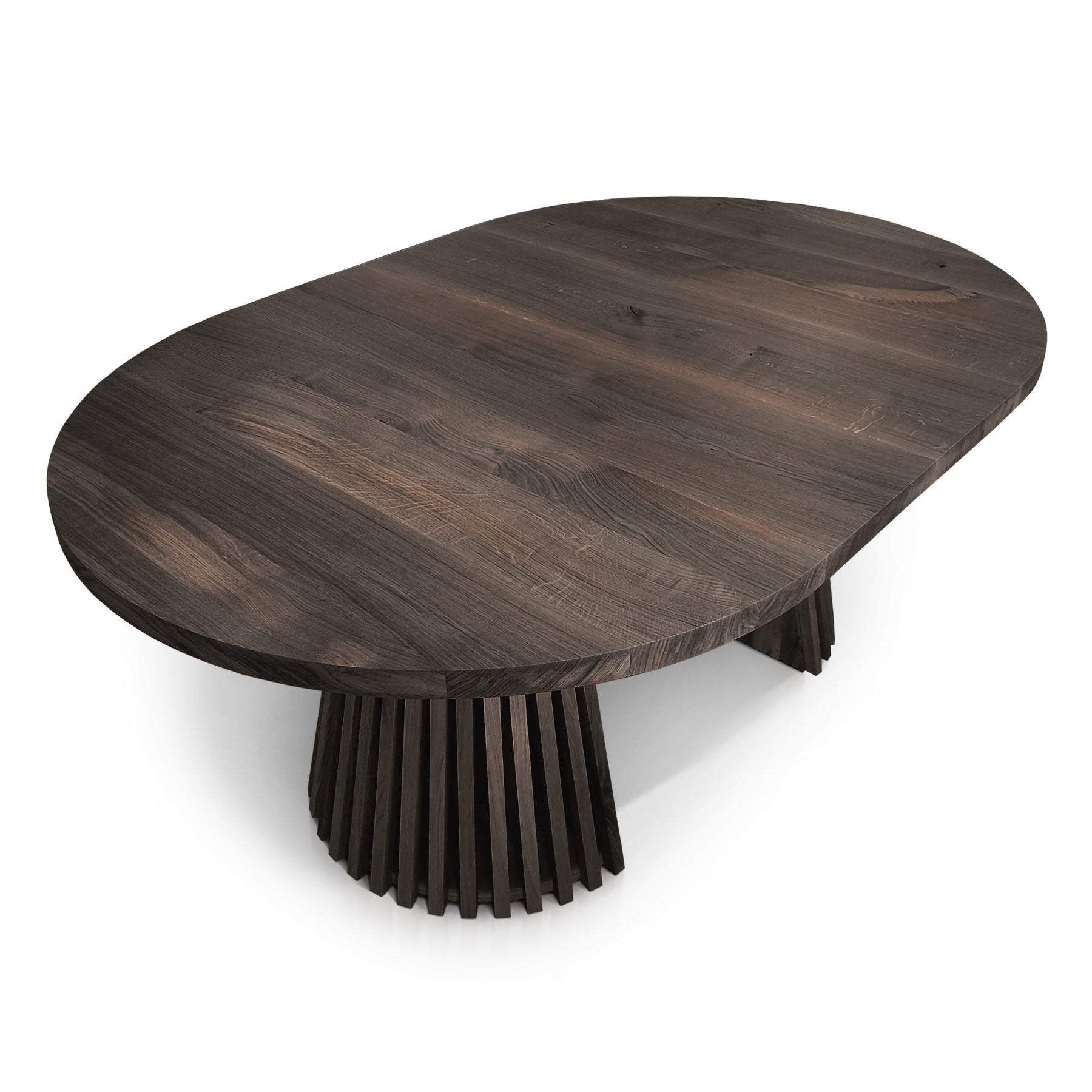 Vivien Round Extendable Dining Table in Charcoal Oak