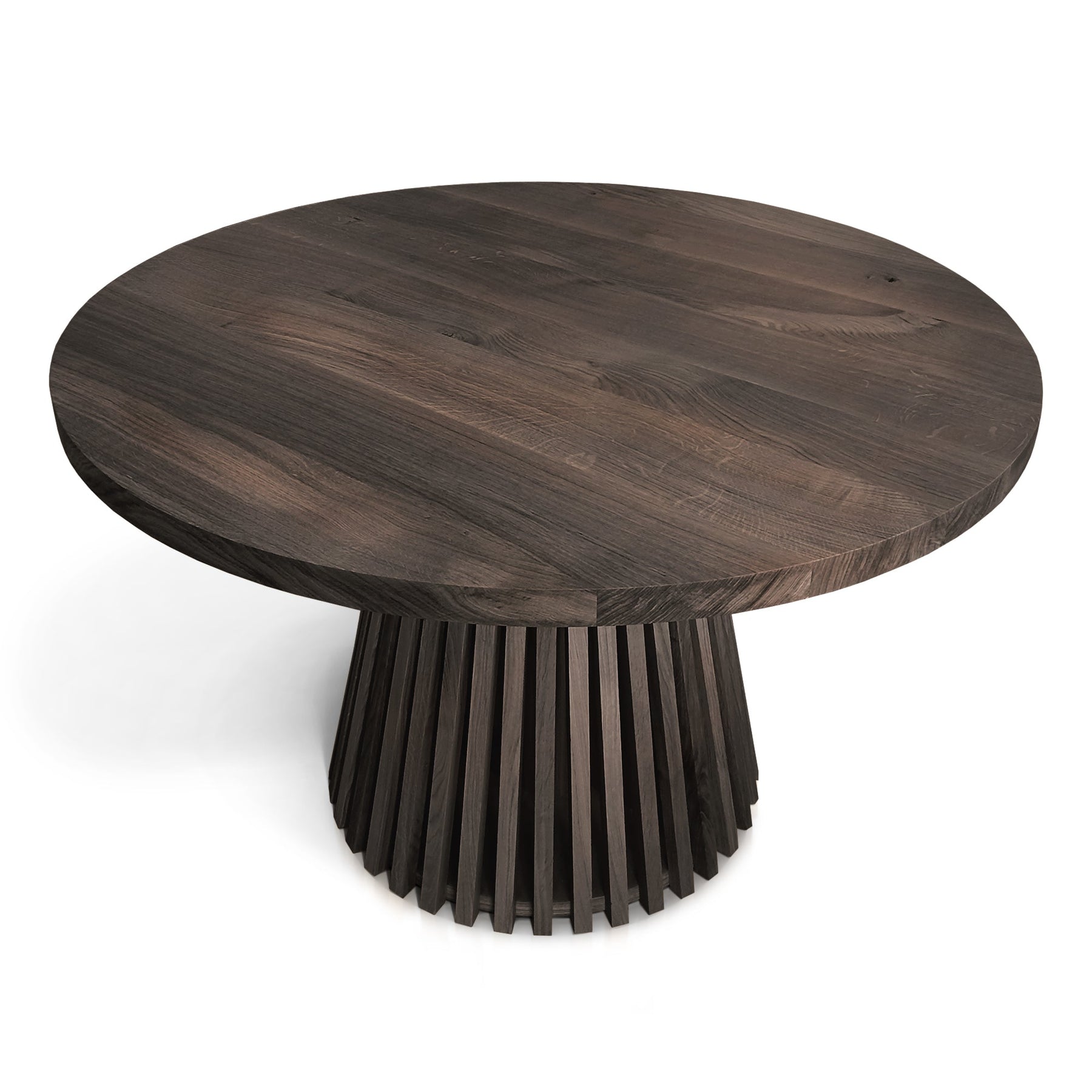 Vivien Round Extendable Dining Table in Charcoal Oak