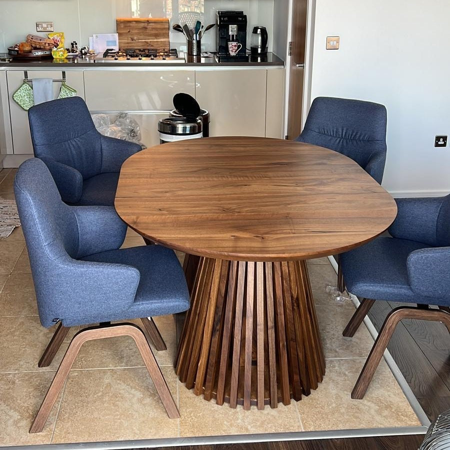 Vivien Round Extendable Dining Table in Darker Walnut