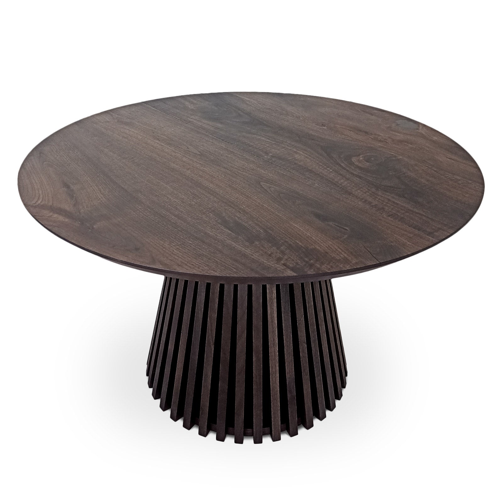 Vivien Round Extendable Dining Table in Charcoal Walnut