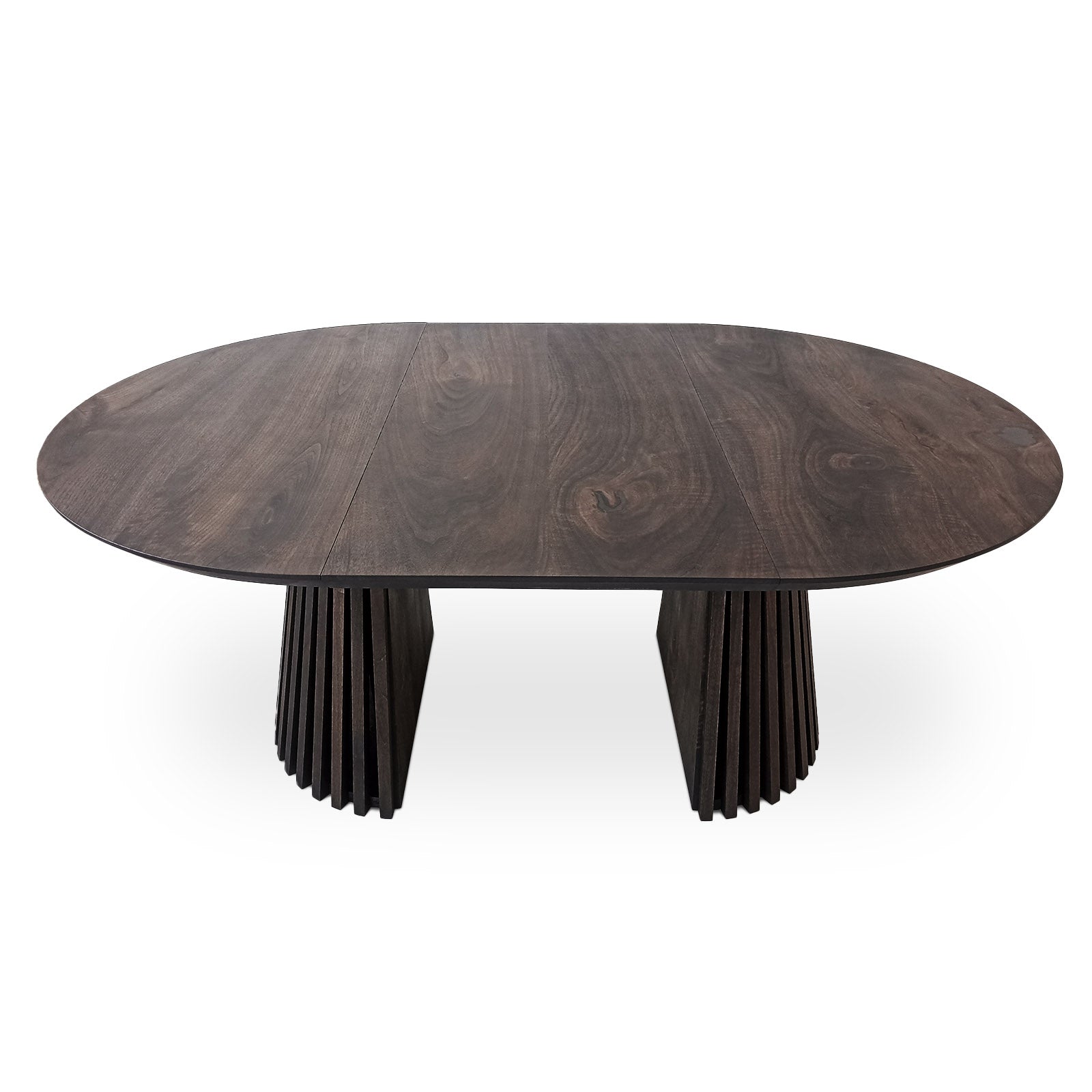 Vivien Round Extendable Dining Table in Charcoal Walnut