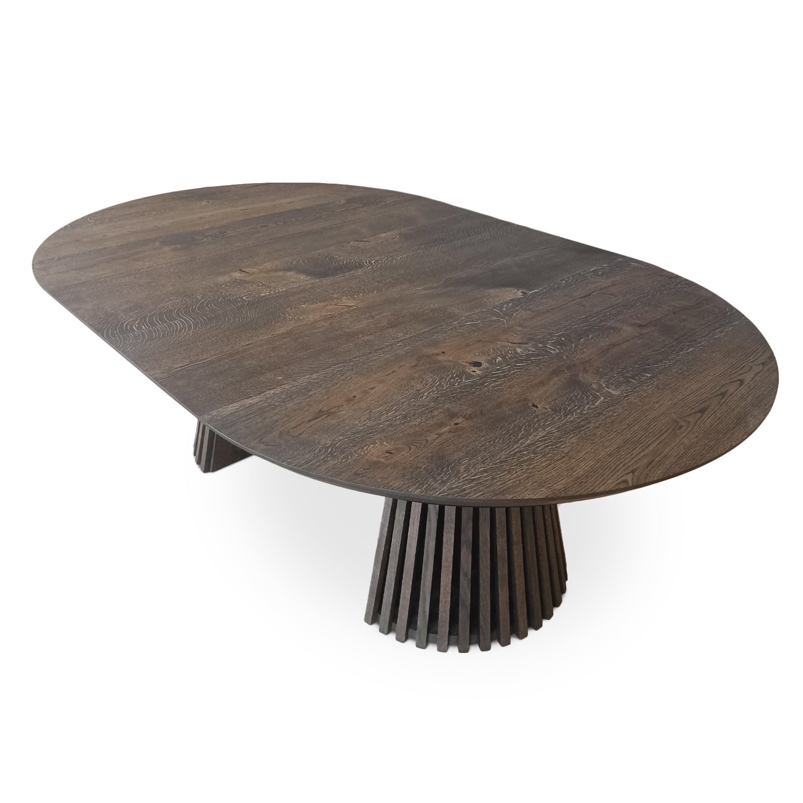 Vivien Round Extendable Dining Table in Charcoal Oak