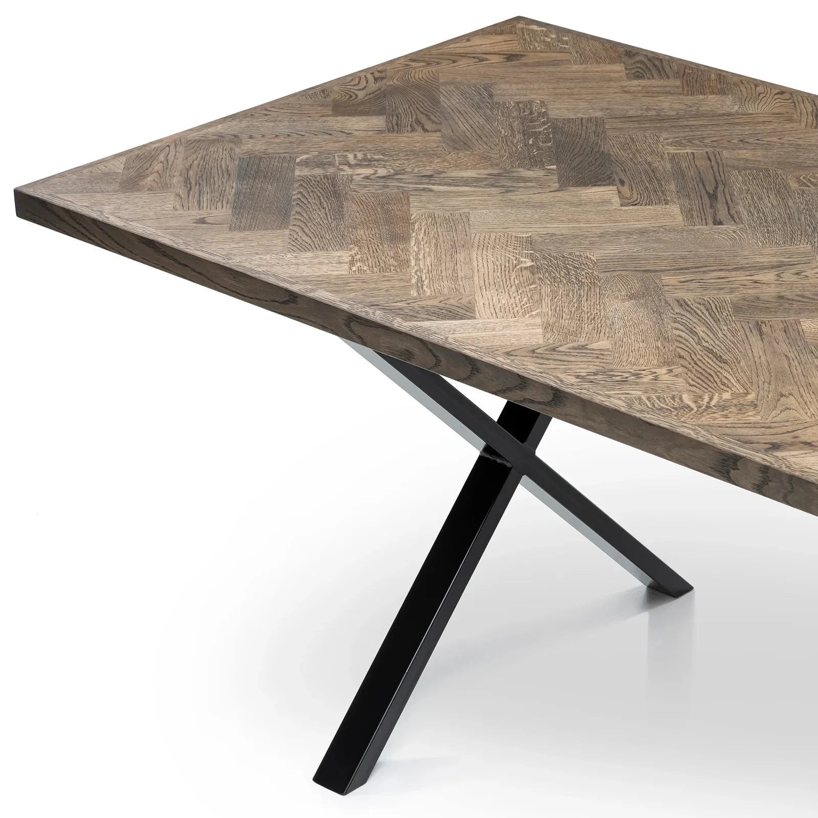 Astrid Charcoal Herringbone Dining Table Extendable