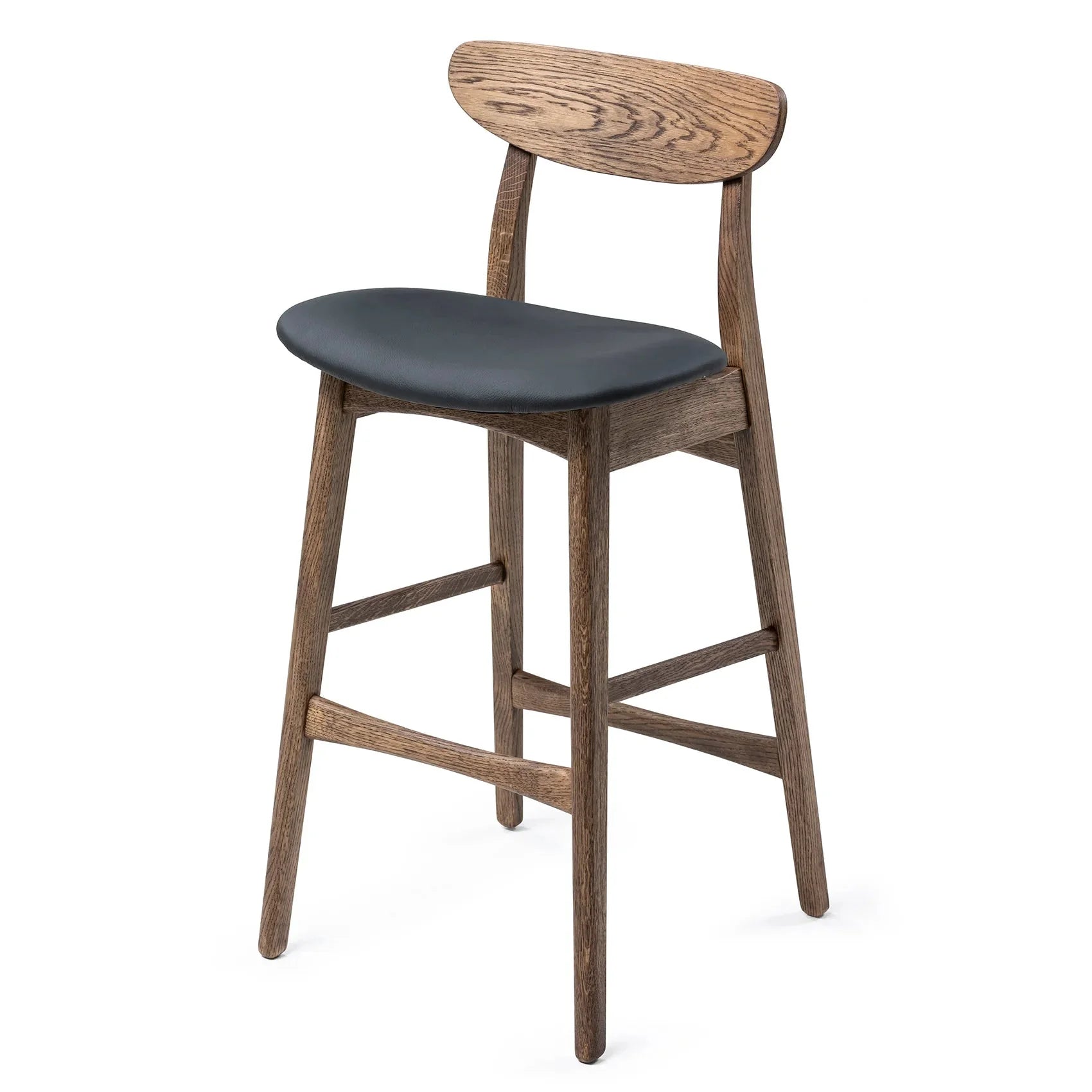 Oak Bar Stool Leather
