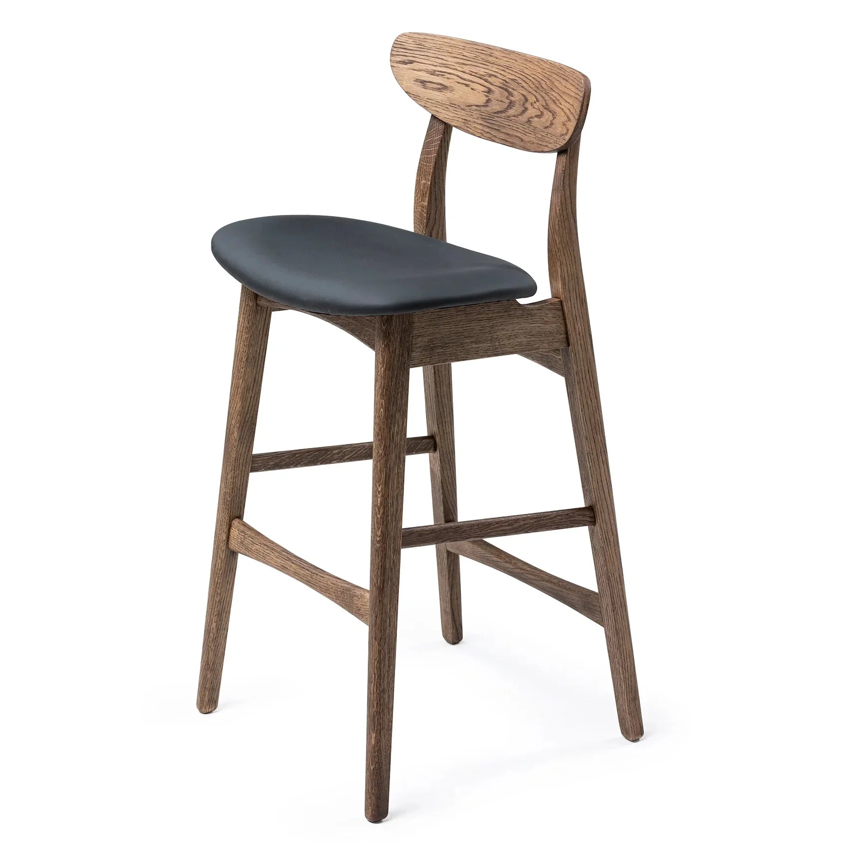 Oak Bar Stool Leather
