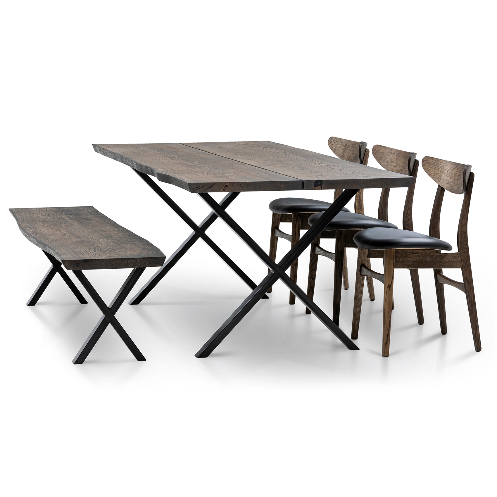 Eva Extendable Dining Table in Charcoal Oak