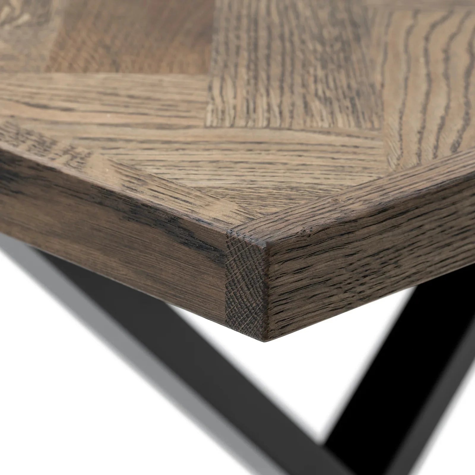 Astrid Charcoal Herringbone Dining Table Extendable