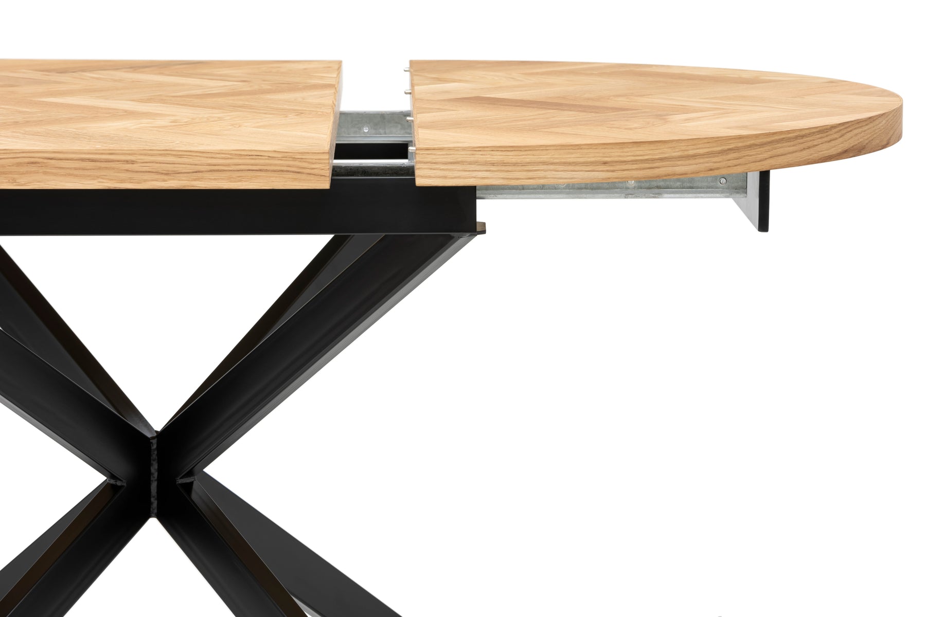 Astrid Round Extendable Parquet Dining Table