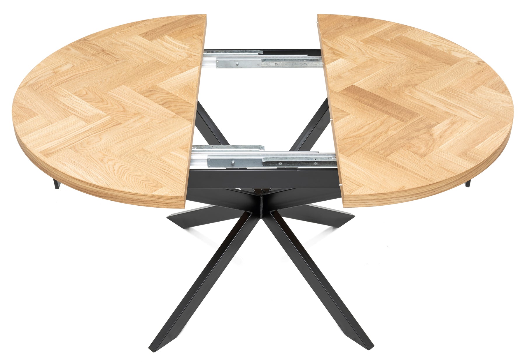 Astrid Round Extendable Parquet Dining Table