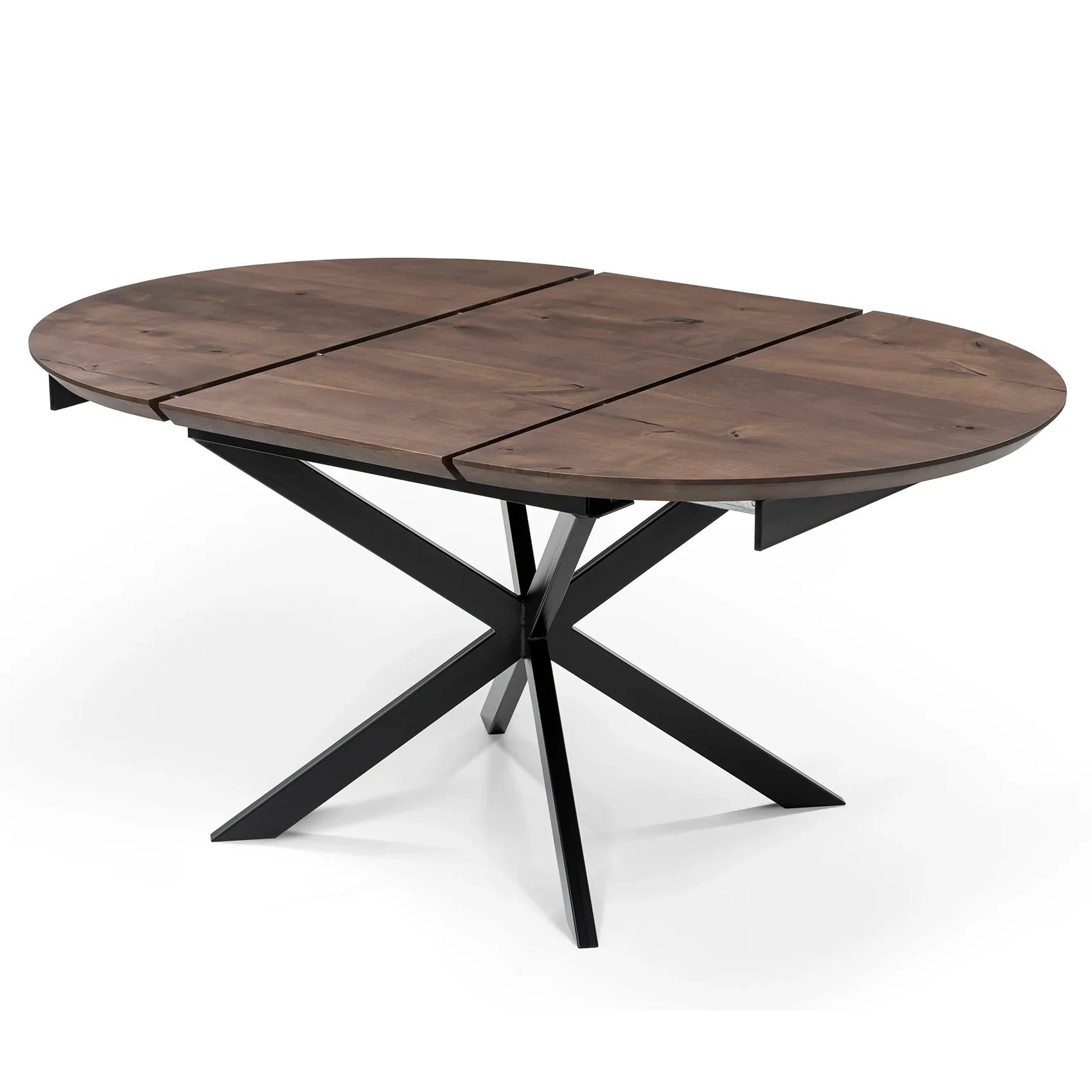 Beatrice Round Extendable Dining Table in Dark Oak