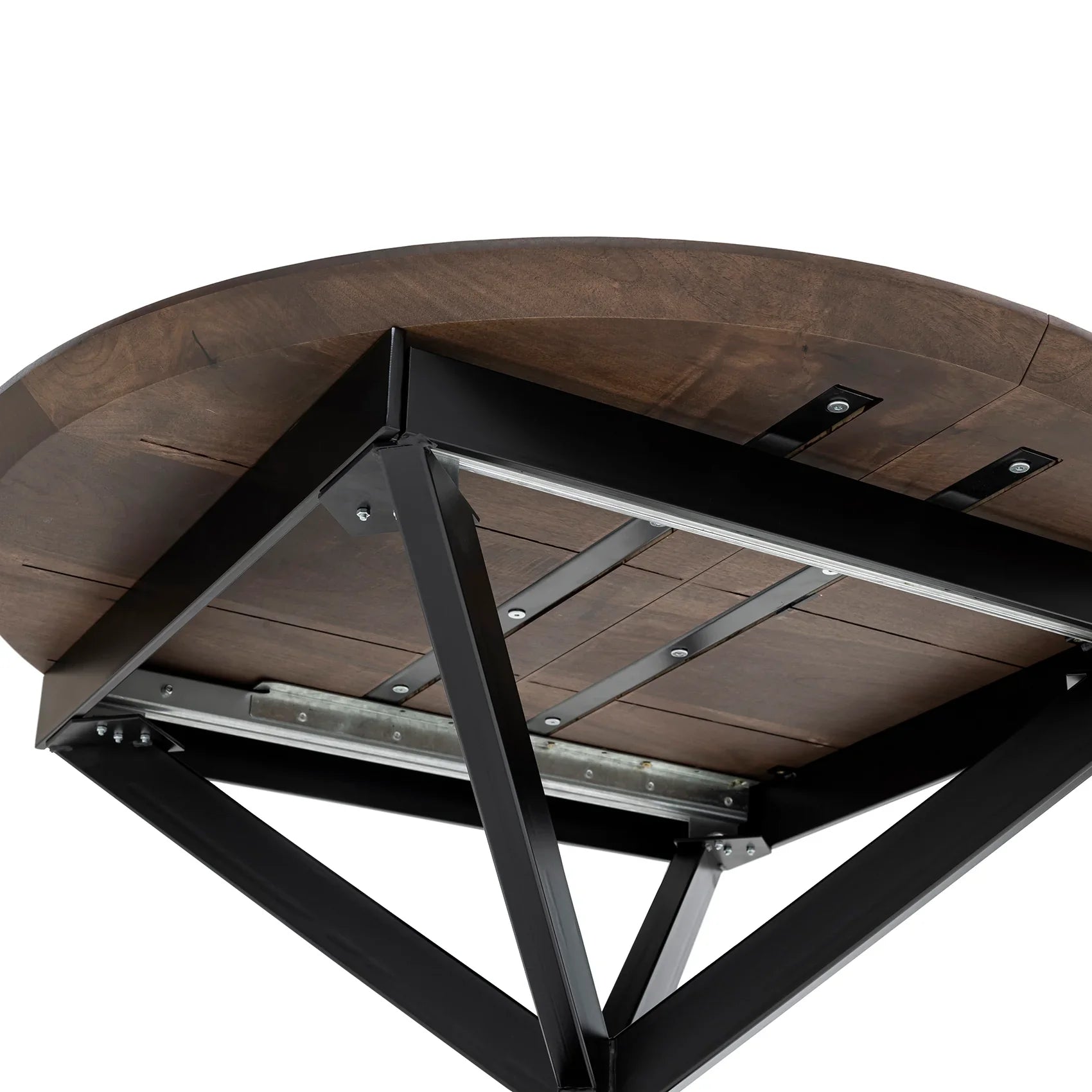 Beatrice Round Extendable Dining Table in Dark Walnut