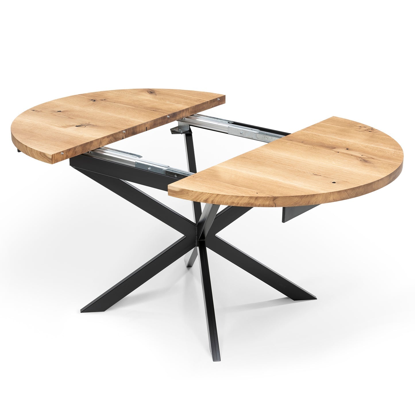 Beatrice Round Extendable Oak Dining Table in Solid Oak