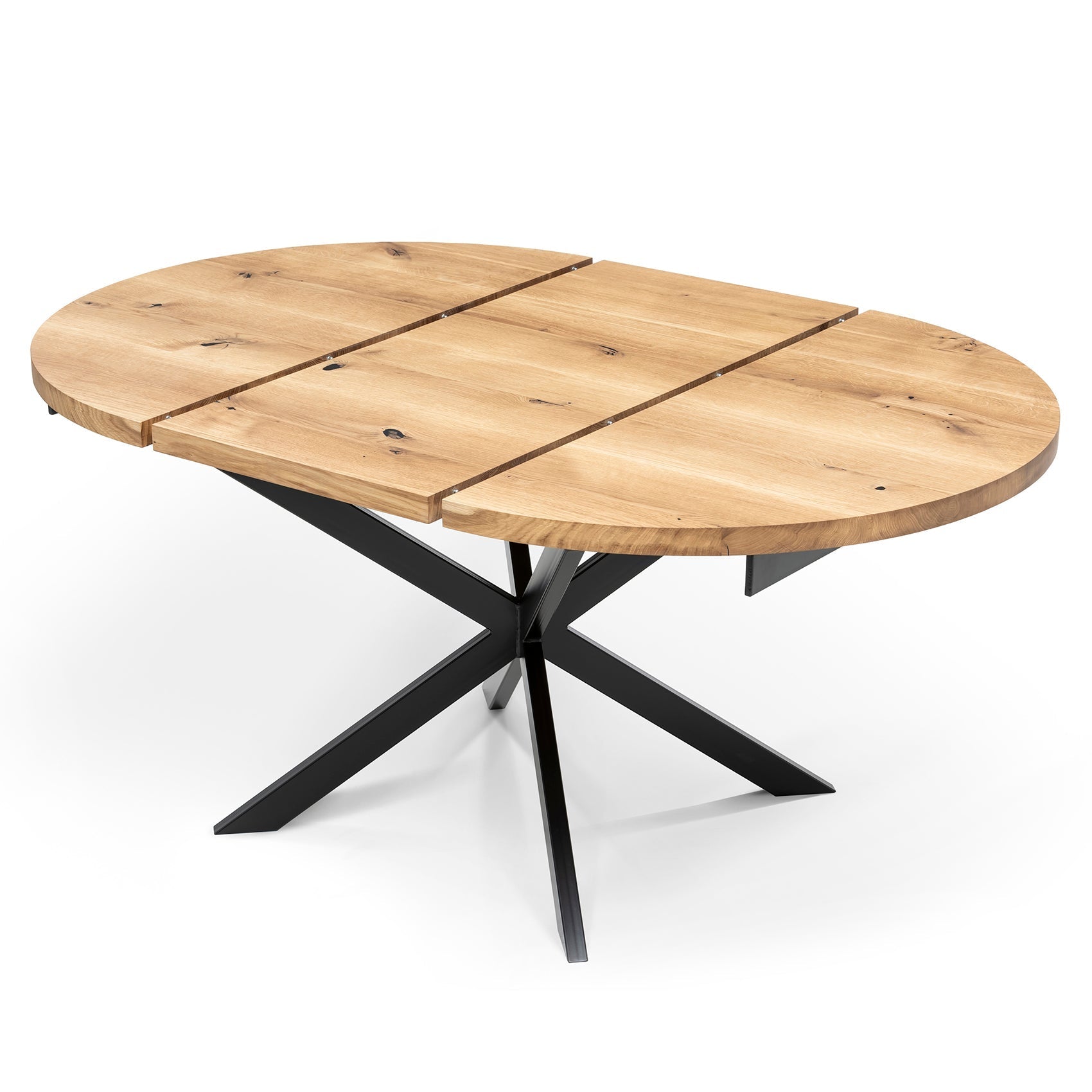 Beatrice Round Extendable Oak Dining Table in Solid Oak