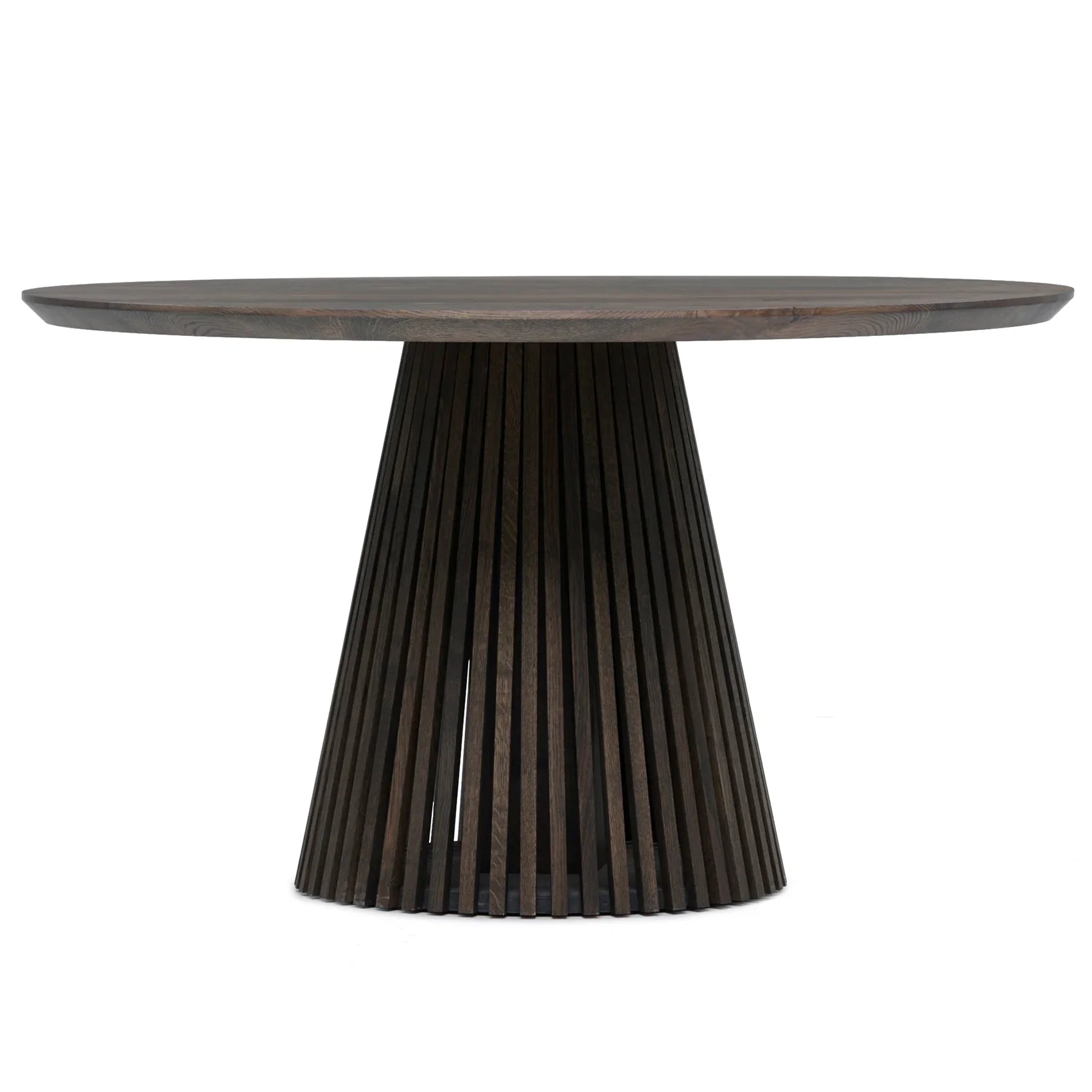 Vivien Round Extendable Dining Table in Charcoal Oak