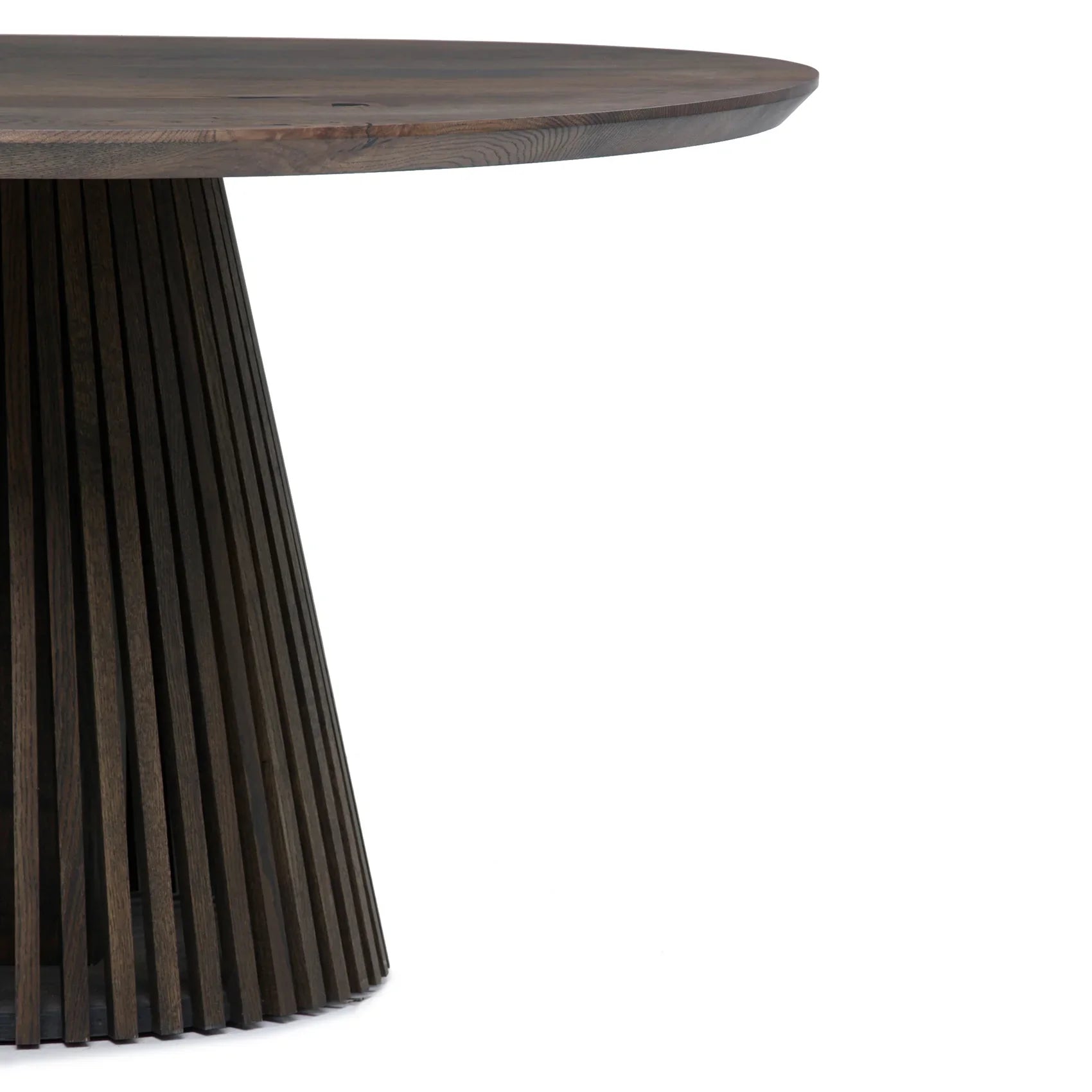 Vivien Round Extendable Dining Table in Charcoal Oak