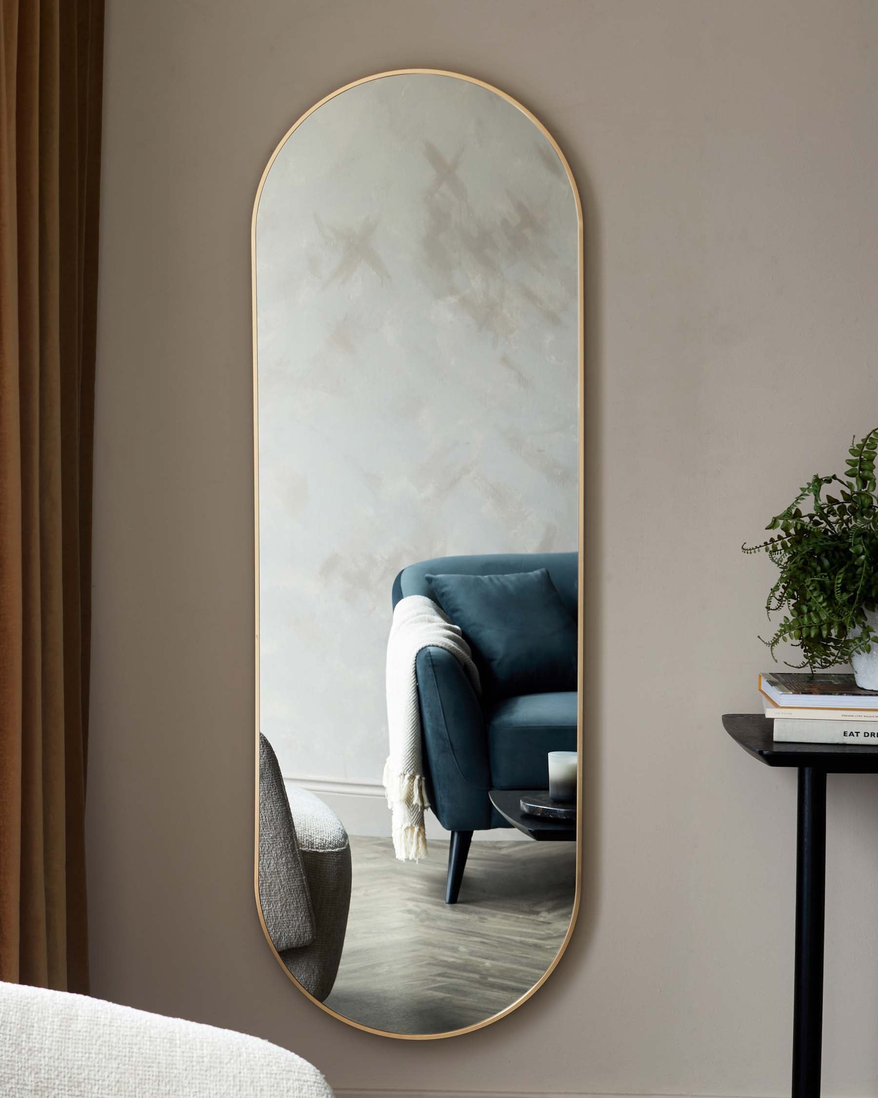Yannis Large Full Length Wall Mirror Light Gold