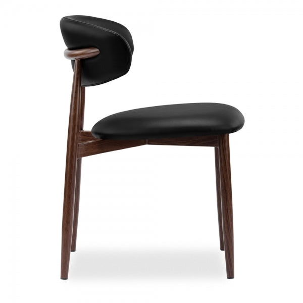 Ella Walnut Dining Chair Leather