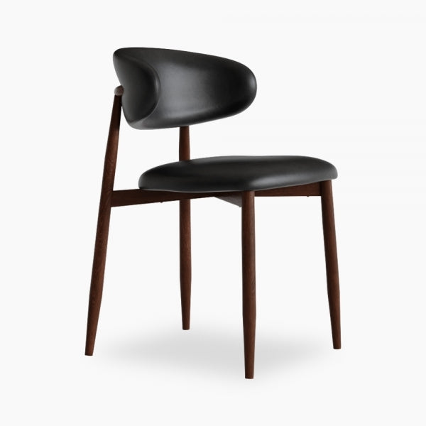 Ella Walnut Dining Chair Leather