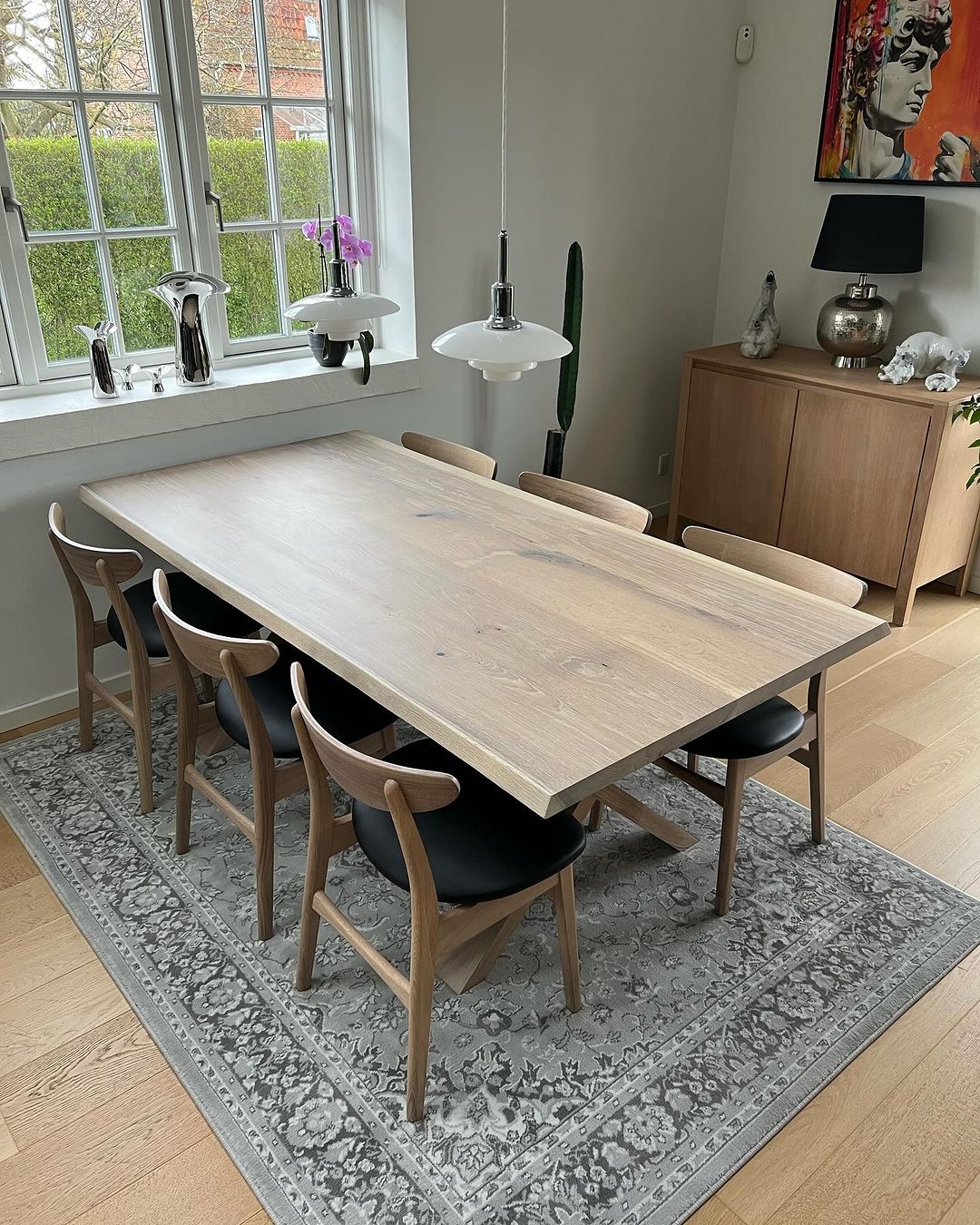Eva Extendable Dining Table, Light Oak