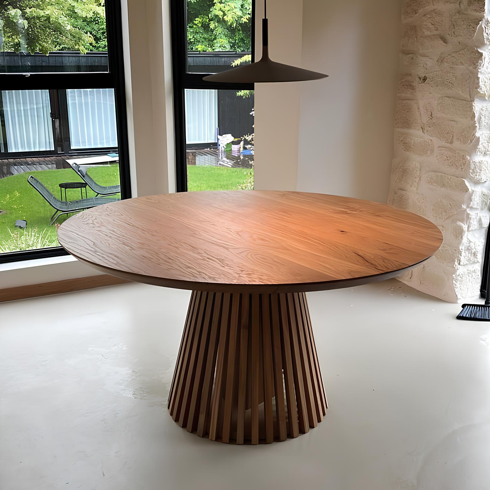 Vivien Round Extendable Dining Table in Chocolate Oak