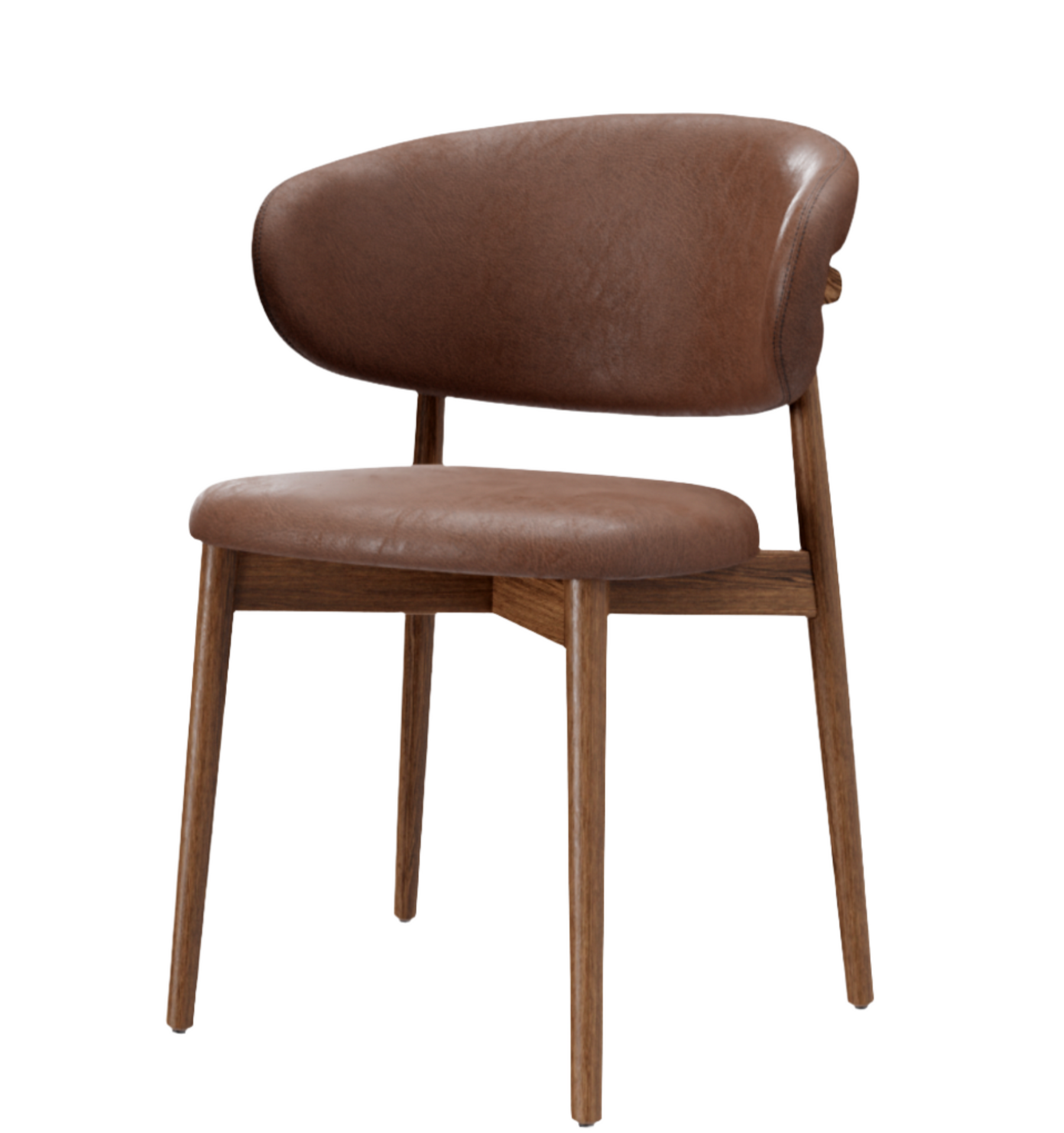 Ella Walnut Dining Chair Leather