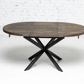 Beatrice Round Extendable Dining Table in Dark Oak