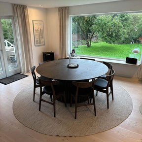 Vivien Round Extendable Dining Table in Charcoal Oak