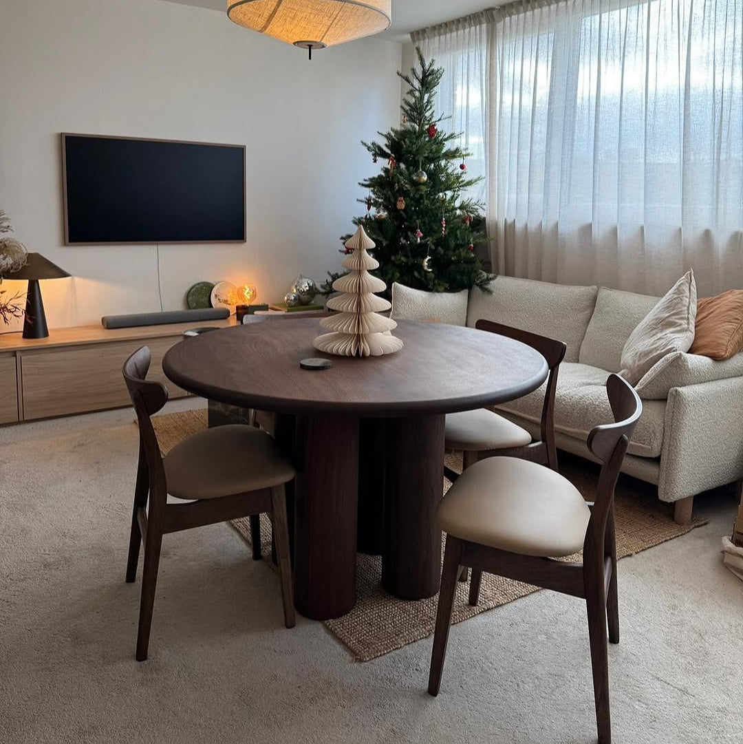 Ella Round Extendable Dining Table in Walnut
