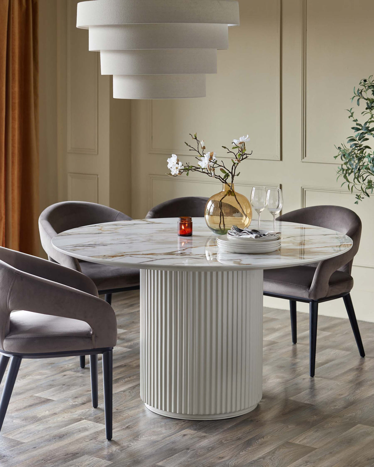 Austin natural ceramic 6 seater dining table