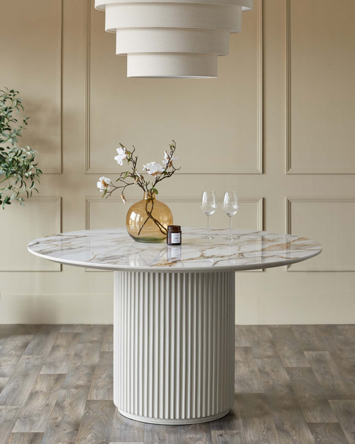 Austin natural ceramic 6 seater dining table
