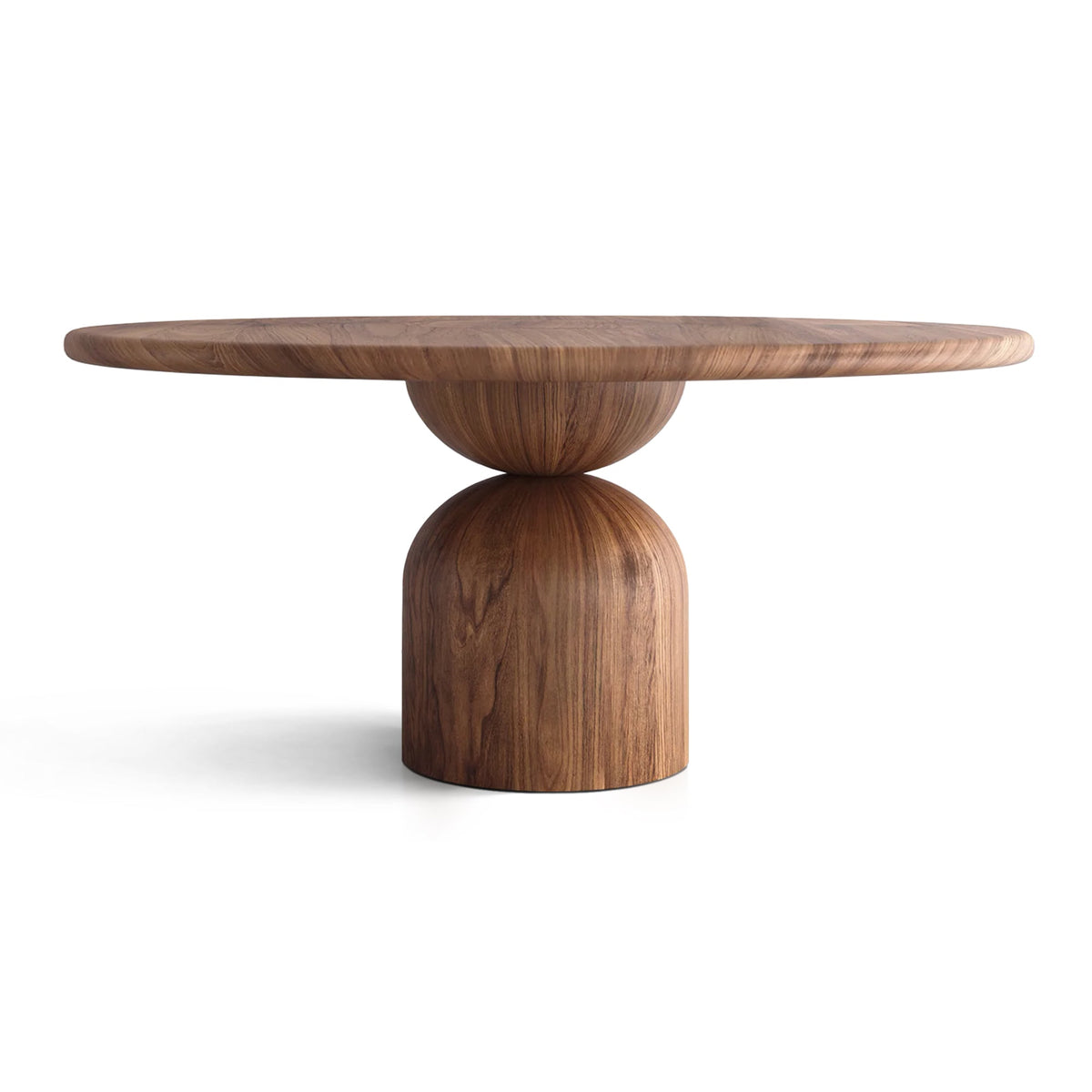 Loulou Round Extendable Dining Table in Walnut