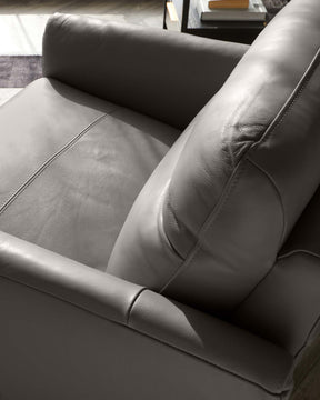 Brooks Dark Grey Leather Armchair