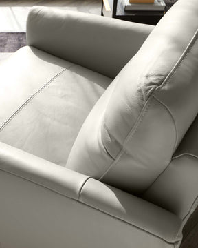 Brooks Light Grey Leather Armchair