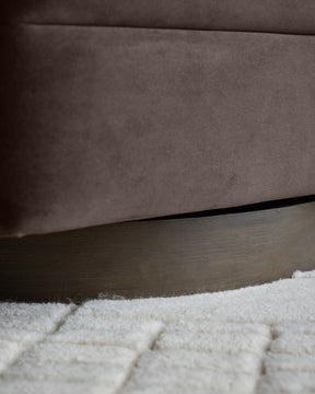 Callan dark mocha velvet swivel accent chair