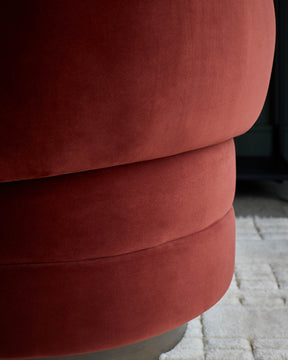Callan toffee red velvet swivel accent chair