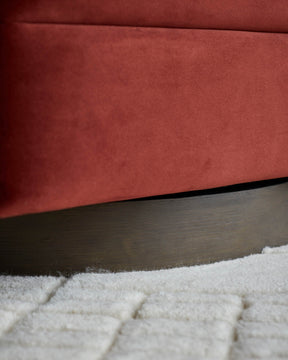 Callan toffee red velvet swivel accent chair